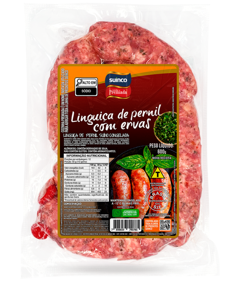 LINGUIÇA DE PERNIL COM ERVAS CONGELADA