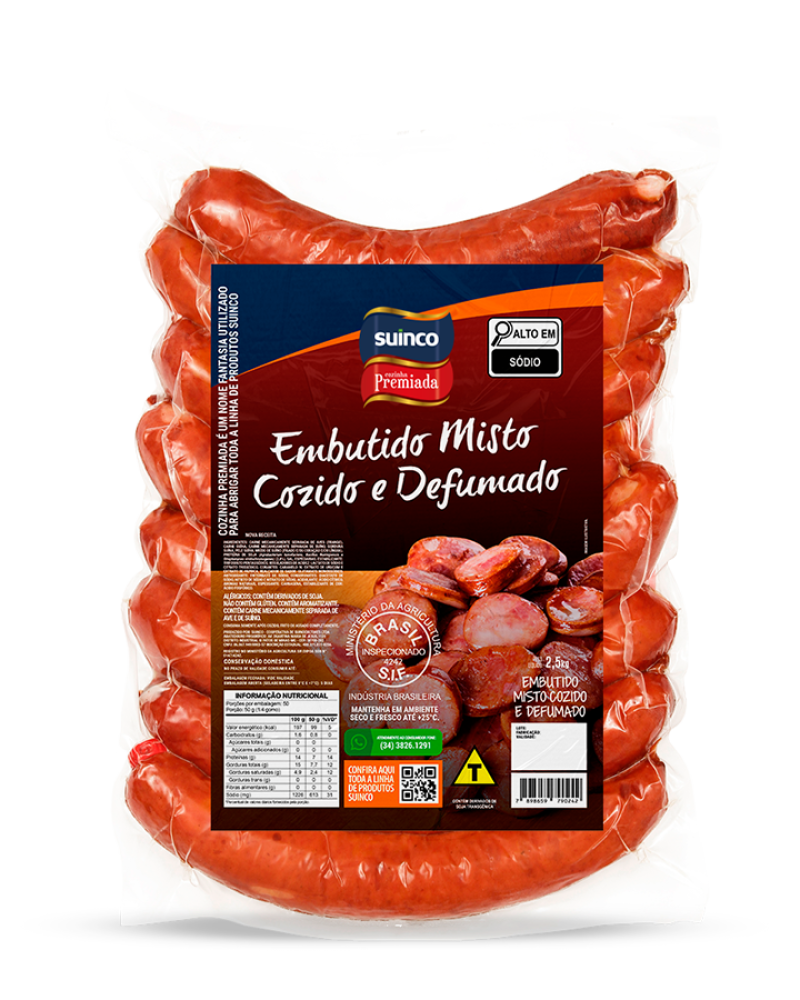 EMBUTIDO MISTO COZIDO E DEFUMADO