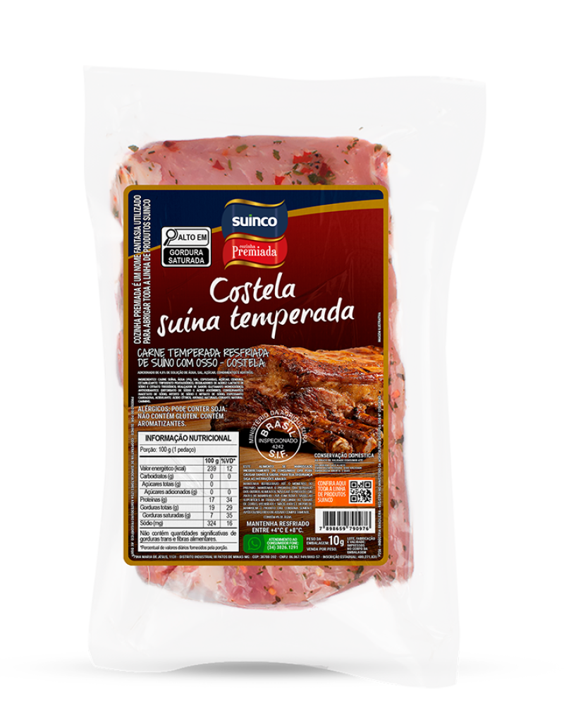 COSTELA SUÍNA TEMPERADA RESFRIADA