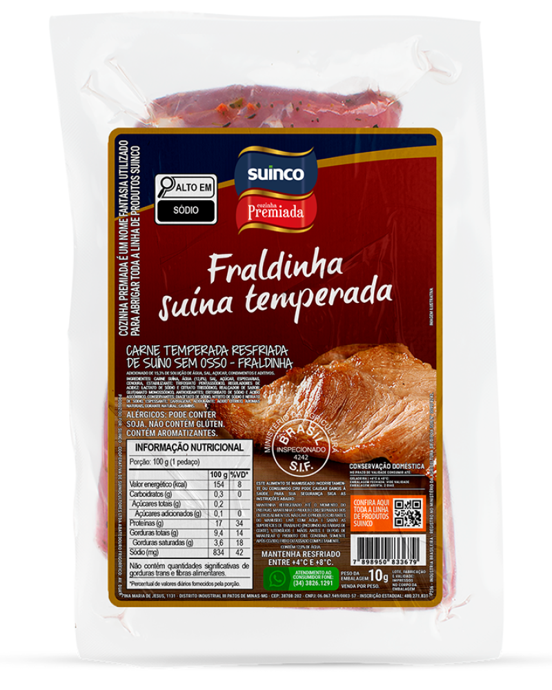 FRALDINHA SUÍNA TEMPERADA RESFRIADA