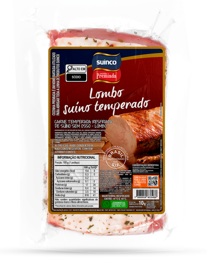 LOMBO SUÍNO TEMPERADO RESFRIADO