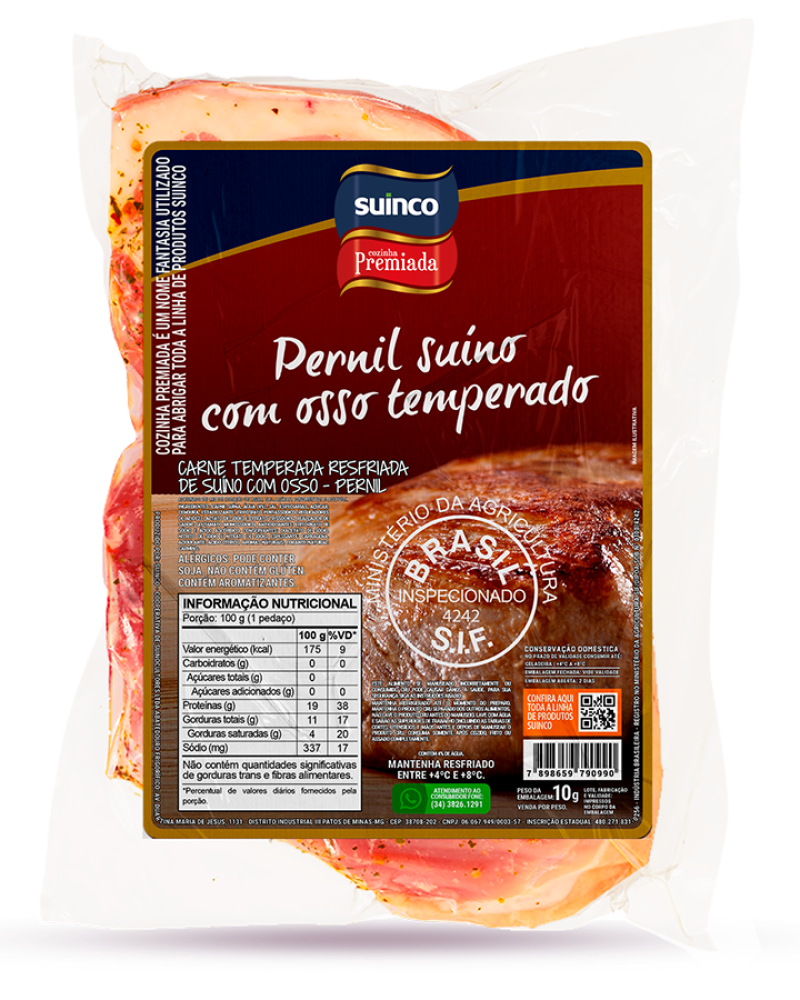 PERNIL SUÍNO COM OSSO TEMPERADO RESFRIADO