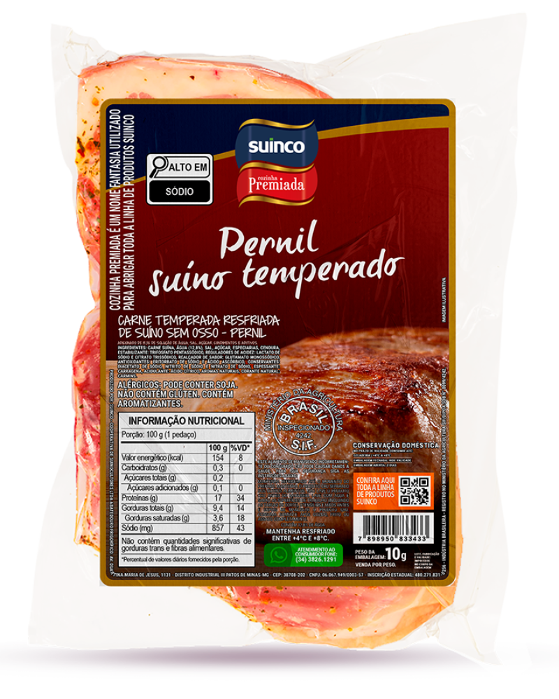 PERNIL SUÍNO SEM OSSO TEMPERADO RESFRIADO