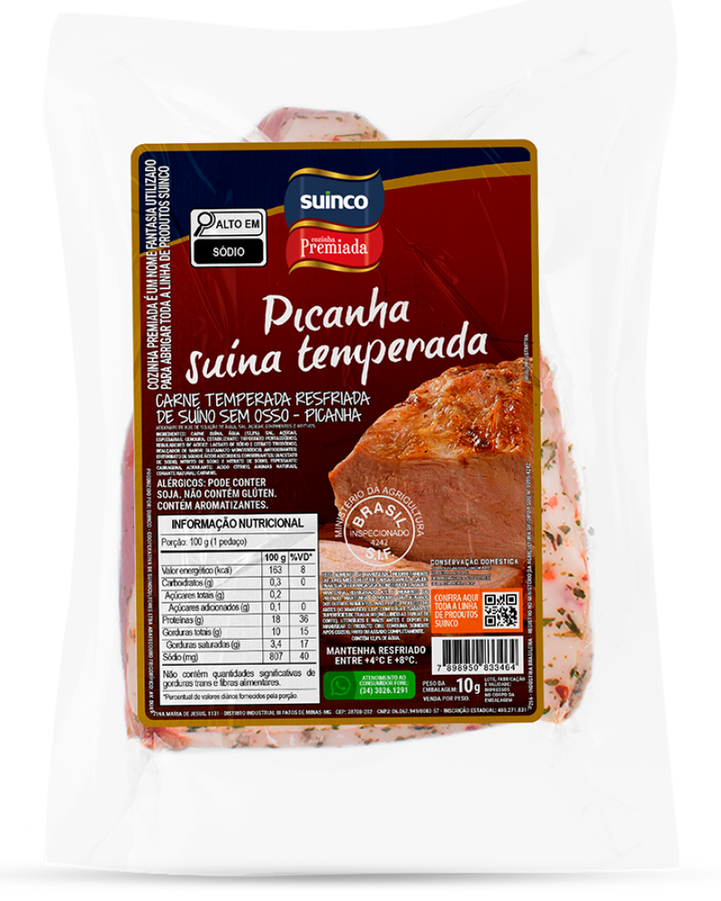 PICANHA SUÍNA TEMPERADA RESFRIADA