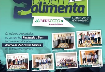 Rede Coop Patos de Minas entrega 222 cestas básicas para entidades.