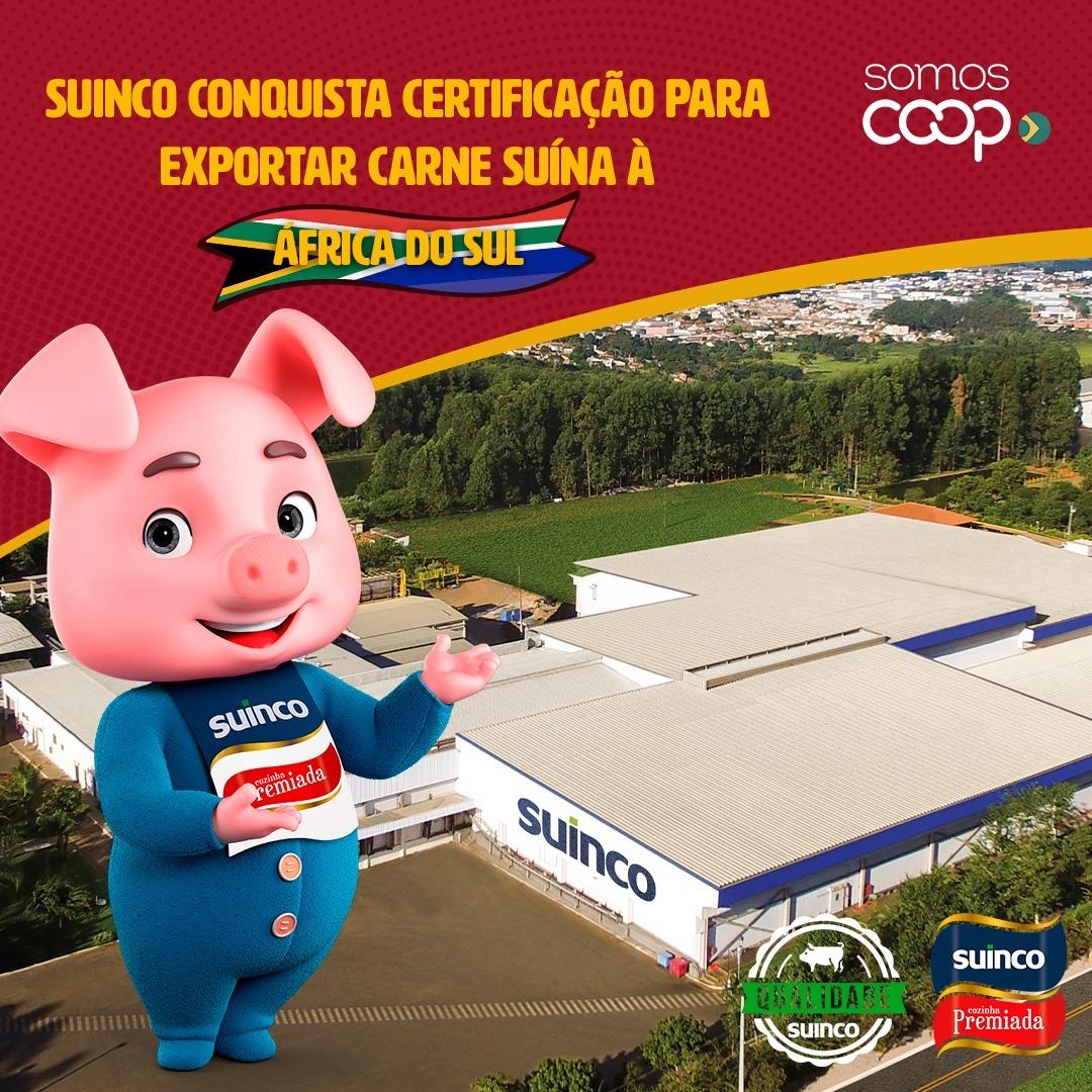 Suinco Conquista Certificação para Exportar Carne Suína à África do Sul.